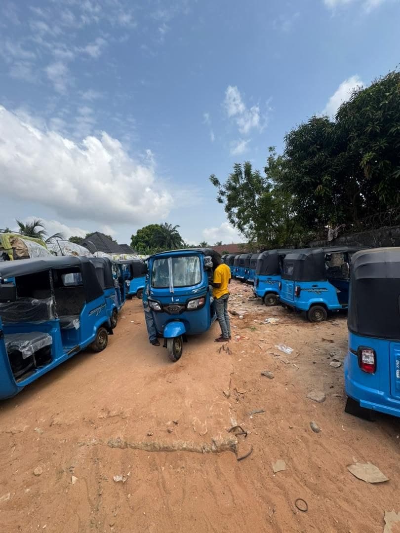 Lucknos Mobility commercial tricycle fleet in Asaba