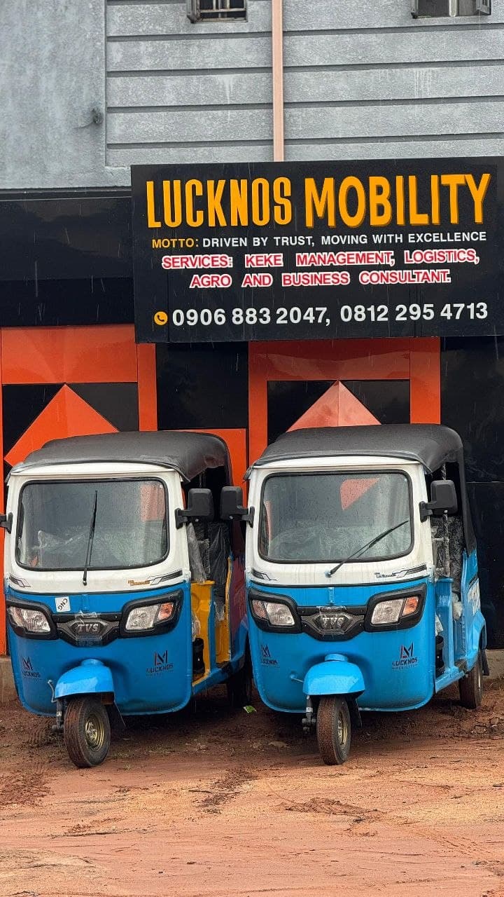 Branded Lucknos Mobility tricycles at the company office